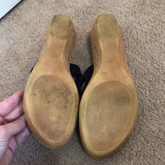 Navy Blue Wedge Sandals - Picture 3 of 4